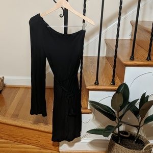 Black cotton asymmetrical dress
